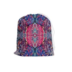 Abstract Arabesque Drawstring Pouch (large) by kaleidomarblingart