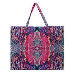 Abstract Arabesque Zipper Large Tote Bag by kaleidomarblingart