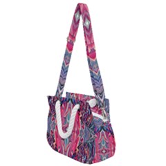 Abstract Arabesque Rope Handles Shoulder Strap Bag by kaleidomarblingart