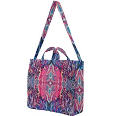 Abstract Arabesque Square Shoulder Tote Bag by kaleidomarblingart