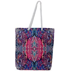 Abstract Arabesque Full Print Rope Handle Tote (large) by kaleidomarblingart