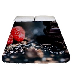 Chocolate Dark Fitted Sheet (california King Size) by artworkshop