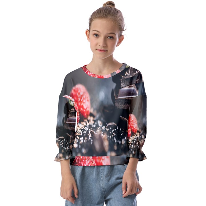 chocolate dark Kids  Cuff Sleeve Top