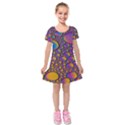 Bubble color Kids  Short Sleeve Velvet Dress View1