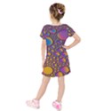 Bubble color Kids  Short Sleeve Velvet Dress View2