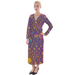 Bubble Color Velvet Maxi Wrap Dress