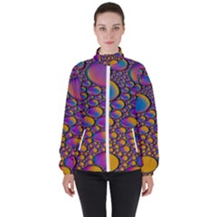 Bubble Color Women s High Neck Windbreaker by artworkshop