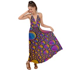 Bubble Color Backless Maxi Beach Dress