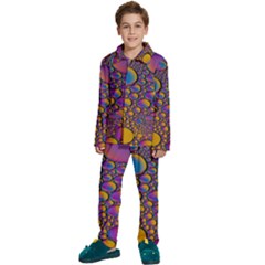 Bubble Color Kids  Long Sleeve Velvet Pajamas Set by artworkshop