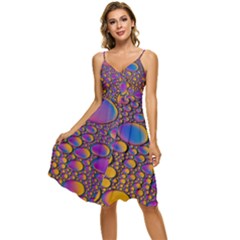 Bubble Color Sleeveless Tie Front Chiffon Dress by artworkshop