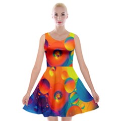 Colorfull Pattern Velvet Skater Dress by artworkshop