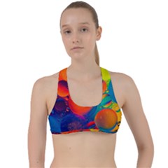 Colorfull Pattern Criss Cross Racerback Sports Bra by artworkshop