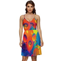 Colorfull Pattern V-neck Pocket Summer Dress  by artworkshop