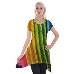  Colorful Illustrations Short Sleeve Side Drop Tunic by artworkshop