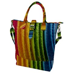  Colorful Illustrations Buckle Top Tote Bag