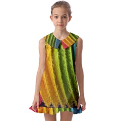  Colorful Illustrations Kids  Pilgrim Collar Ruffle Hem Dress by artworkshop