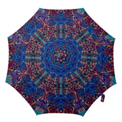 Cobalt Arabesque Hook Handle Umbrellas (large) by kaleidomarblingart