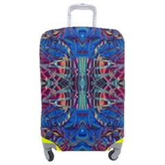 Cobalt Arabesque Luggage Cover (medium) by kaleidomarblingart