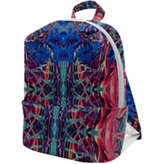 Cobalt Arabesque Zip Up Backpack by kaleidomarblingart