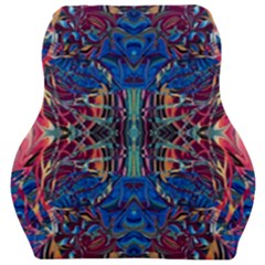 Cobalt Arabesque Car Seat Velour Cushion  by kaleidomarblingart