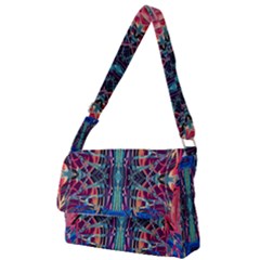 Cobalt Arabesque Full Print Messenger Bag (s) by kaleidomarblingart