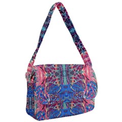 Cobalt Arabesque Courier Bag by kaleidomarblingart