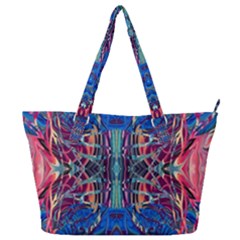 Cobalt Arabesque Full Print Shoulder Bag by kaleidomarblingart