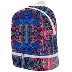 Cobalt Arabesque Zip Bottom Backpack by kaleidomarblingart