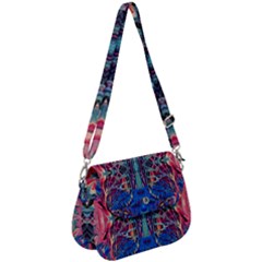 Cobalt Arabesque Saddle Handbag by kaleidomarblingart