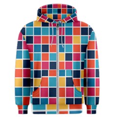 Square Plaid Checkered Pattern Men s Zipper Hoodie by Ravend