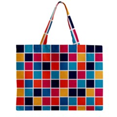 Square Plaid Checkered Pattern Zipper Mini Tote Bag by Ravend