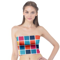 Square Plaid Checkered Pattern Tube Top by Ravend