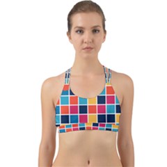 Square Plaid Checkered Pattern Back Web Sports Bra by Ravend