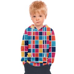 Square Plaid Checkered Pattern Kids  Overhead Hoodie by Ravend