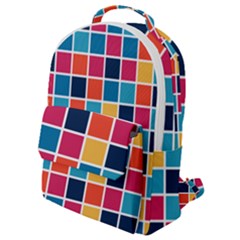 Square Plaid Checkered Pattern Flap Pocket Backpack (small) by Ravend