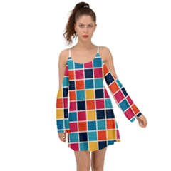 Square Plaid Checkered Pattern Boho Dress by Ravend