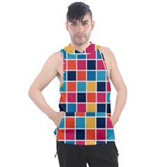 Square Plaid Checkered Pattern Men s Sleeveless Hoodie by Ravend