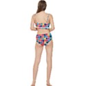 Square Plaid Checkered Pattern Frilly Bikini Set View2