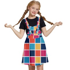 Square Plaid Checkered Pattern Kids  Apron Dress by Ravend