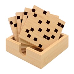 Square Plaid Checkered Pattern Bamboo Coaster Set by Ravend