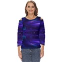 Abstract Colorful Pattern Design Cut Out Wide Sleeve Top View1