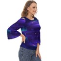 Abstract Colorful Pattern Design Cut Out Wide Sleeve Top View3