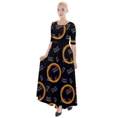 Abstract Pattern Background Half Sleeves Maxi Dress