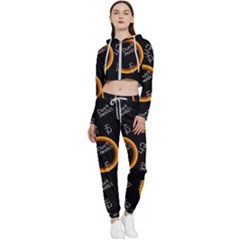 Abstract Pattern Background Cropped Zip Up Lounge Set by Ravend