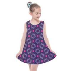 Geometric Pattern Retro Style Kids  Summer Dress by Ravend