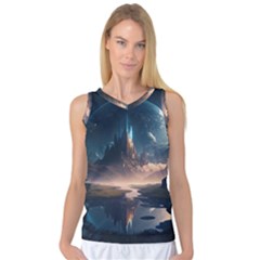 Space Planet Universe Galaxy Moon Women s Basketball Tank Top by Ravend