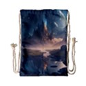 Space Planet Universe Galaxy Moon Drawstring Bag (Small) View1