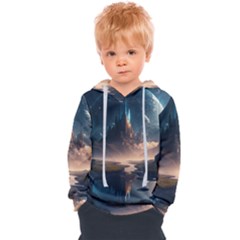 Space Planet Universe Galaxy Moon Kids  Overhead Hoodie by Ravend