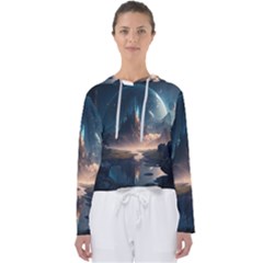 Space Planet Universe Galaxy Moon Women s Slouchy Sweat by Ravend