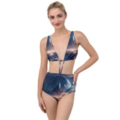 Space Planet Universe Galaxy Moon Tied Up Two Piece Swimsuit by Ravend